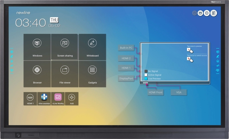 New Line RS+ 65-inch Interactive Display - Android Operating System